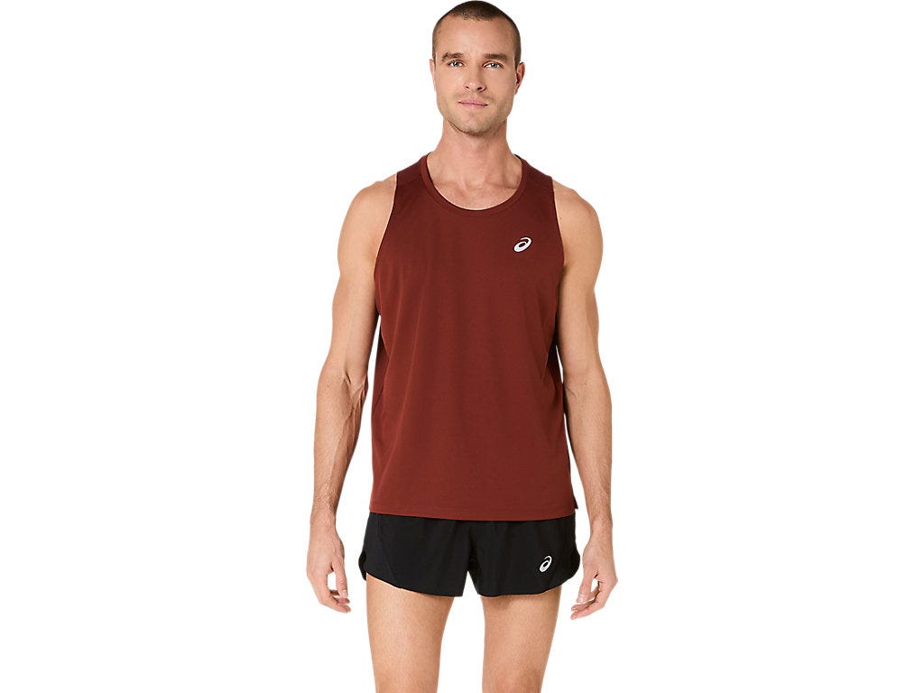 ASICS SILVER SINGLET - Singed Red
